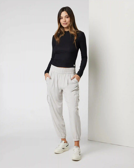 Long Sleeve Cove Mock Neck Top