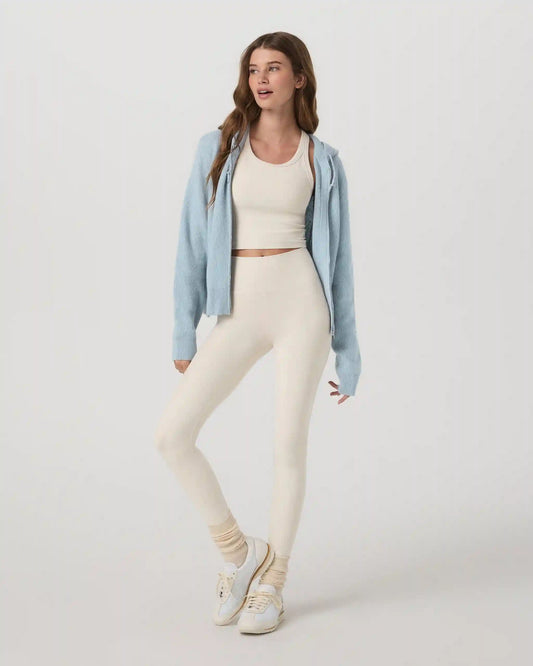 Émilie Full Zip Cashmere Rib Hoodie