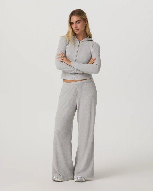 Waffle Wideleg Pant
